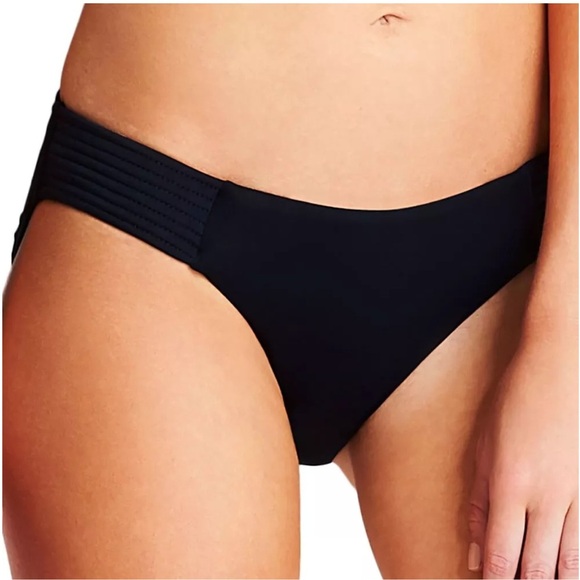 Seafolly Women's Quilted Hipster Bikini Bottom Swimsuit black NWOT - Picture 1 of 12